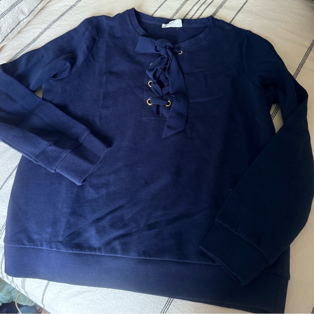 Like New Sezane Cristina Lace front sweatshirt size M